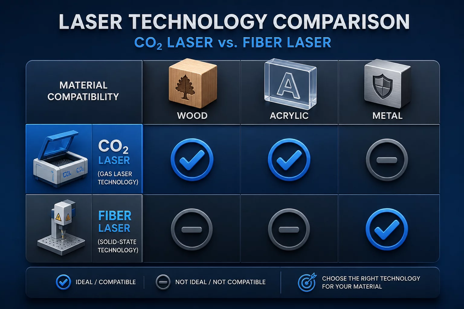 B2B comparative materials on laser applications